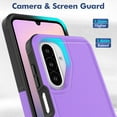 thumbnail image 5 of Decase for Samsung Galaxy A26 5G Case, Shockproof Heavy Duty Hybrid Protection Hard PC Shell Flexible TPU Bumper, Military Grade Drop Proof Durable Protective Case with Screen Protector,Purple, 5 of 5