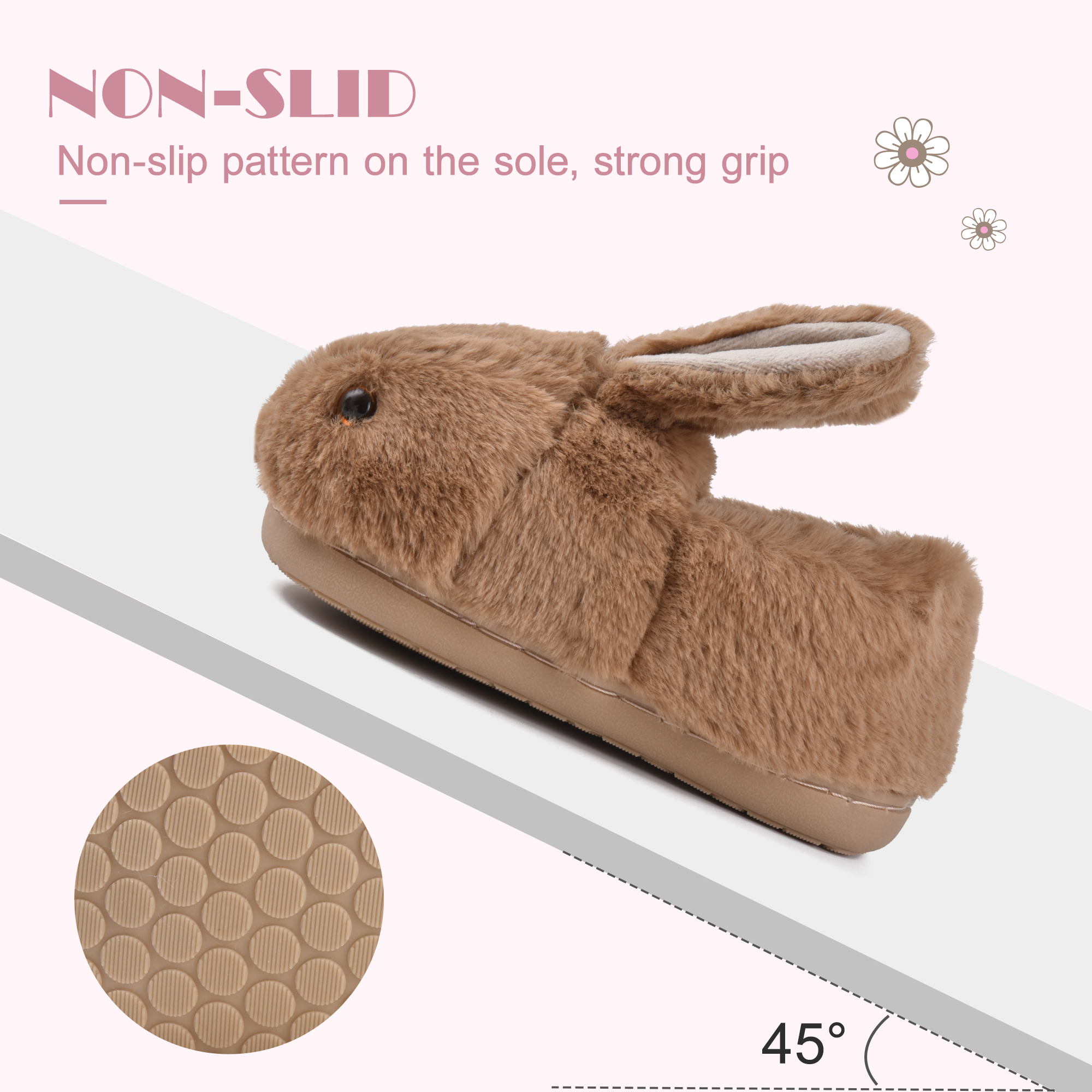 SUYSTEX Kids Bunny Plush House Slippers photo 4