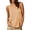 Orange, variant on Women's Sleeveless Top – Casual Houndstooth Print with Asymmetric Button Placket & Side Slit