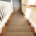 thumbnail image 2 of PURE ERA Bullnose Carpet Stair Treads Cover 9.5"x30"x1.2" 14pcs With 1pcs Matching Landing Mat 2'x3'For wooden stair steps(Camel Brown), 2 of 12