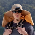 thumbnail image 2 of Voska Solar Powered Fan Hat Wide Brim Mountaineering Hiking Fishing Sun Protection Outdoor Cap Khaki, 2 of 3