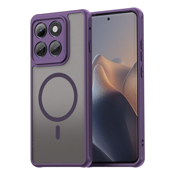 Feishell Designed for Motorola Edge (2025) Magnetic Case,[Compatible with MagSafe] [Military Grade Drop Protection] Slim Translucent Matte Shockproof with Anti-Fingerprint Phone Case,Purple