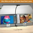 thumbnail image 3 of Double Head LED Desk Lamp Flexible Gooseneck Tube with Clip Fill Light 10-level Adjustable Eye Protection Table Lamp Light, 3 of 13