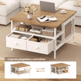 thumbnail image 4 of Mesa De Centro Para Sala Madera Rustica 2 Cajones Abatible, 4 of 7
