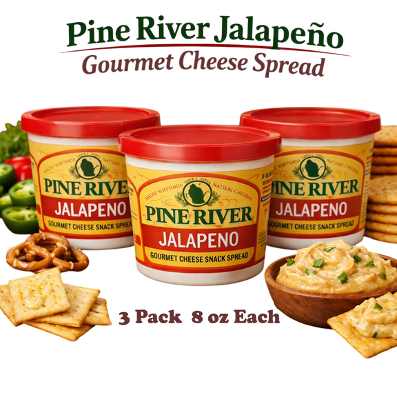 Pine River Jalapeno Gourmet Cheese Spread, Shelf-Stable, 8oz (3-pack)