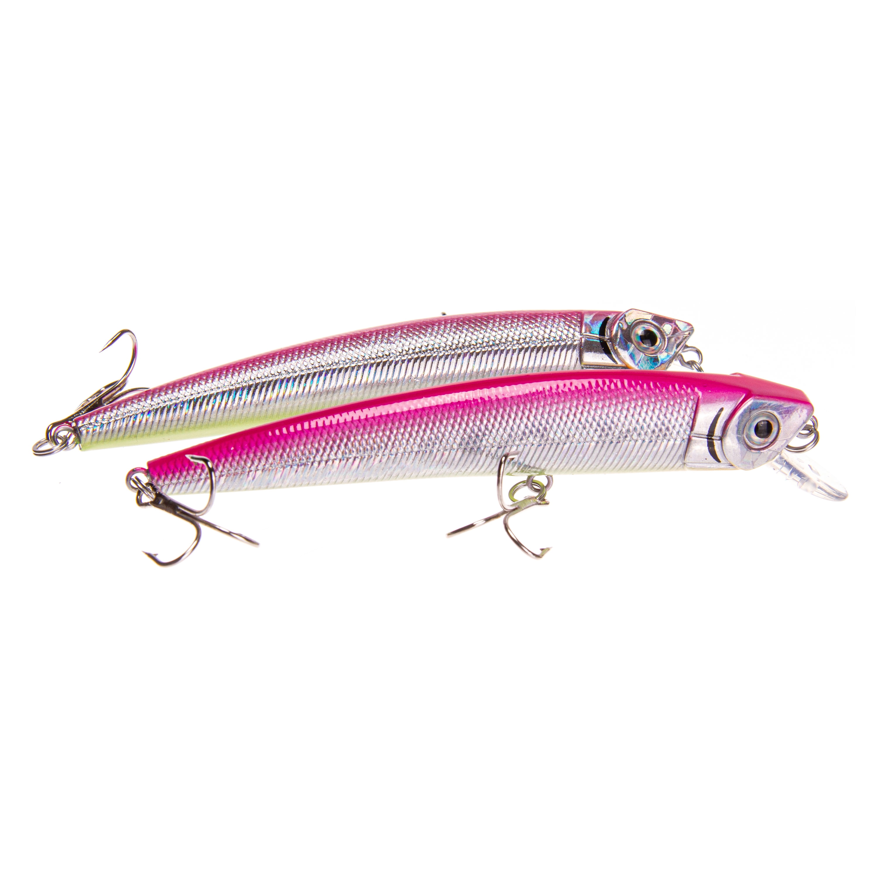 Ozark Trail Inshore Saltwater Minnow Fishing Lures, Pink/Silver, 4.75 in, 2-Pack