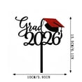 thumbnail image 3 of 1 Pcs Glitter Class of 2026 Cake Topper – Congrats Grad Cap Decoration for High School and College Graduation Party – 2026 Graduation Supplies for Cake and Dessert Table, Black-3, 6.10x3.94 Inch, 3 of 8