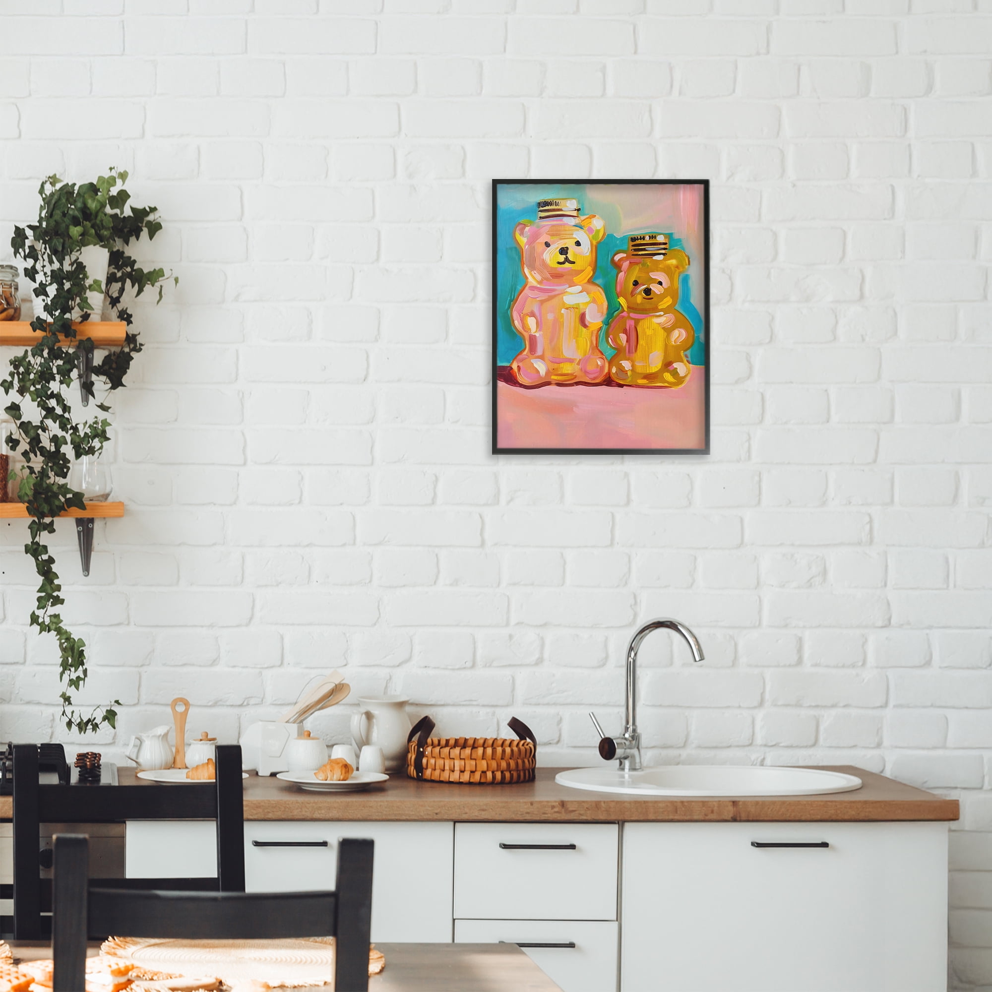 Stupell Industries Joyful Honey Bears Duo Black Framed Giclee Art, design by The Prints Vibe