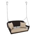 thumbnail image 1 of Jeco Wicker Porch Swing in Espresso with Tan Cushion, 1 of 9