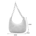 thumbnail image 2 of Fashion Women Hobos Shoulder Underarm Bag Autumn Winter Plush Pure Color Handbag, 2 of 6