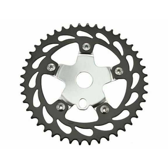 Sprocket 913 44t 1/2 X 1/8 Black/Chrome. for bicycles, bikes, for lowriders, beach cruiser, strech bikes, limos, chopper cruiser
