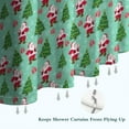 thumbnail image 6 of Light Blue Christmas Santa and Tree Pattern Shower Curtain 84"x72" ,Bathroom Decorative Shower Curtains Set with 12 Hooks,Modern Waterproof Washable Shower Curtain, 6 of 6