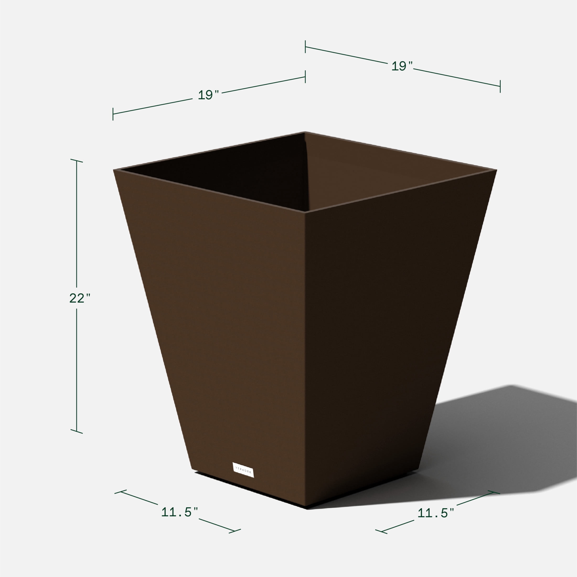 Veradek Pure Series Nobleton 22" Plastic Planter - Espresso
