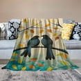 thumbnail image 2 of Shiartex Birds Branch Leaves Flannel Throw Blanket for All Seasons Lightweight Bedding Cozy for Couch Sofa Bed - Exquisite Gift 50x60in, 2 of 6