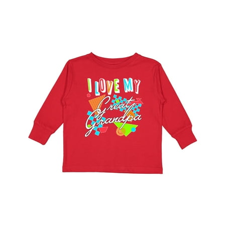 

Inktastic I Love My Great Grandpa- 80s Retro Style Gift Toddler Boy or Toddler Girl Long Sleeve T-Shirt