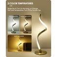 thumbnail image 6 of Spiral Beside Lamp - 3 Colors LED Table lamp, Stepless Dimmable Touch Control Nightstand Lamps for Bedroom Living Room, Gold (3000k 4000k 5000k), 6 of 8