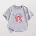 thumbnail image 4 of Jamsmile Toddler Girls Tshirts Summer Playful Bwoknot Print T Shirt Soft Short Sleeve Graphic Cute Little Girls T-Shirts Tops, 4 of 4