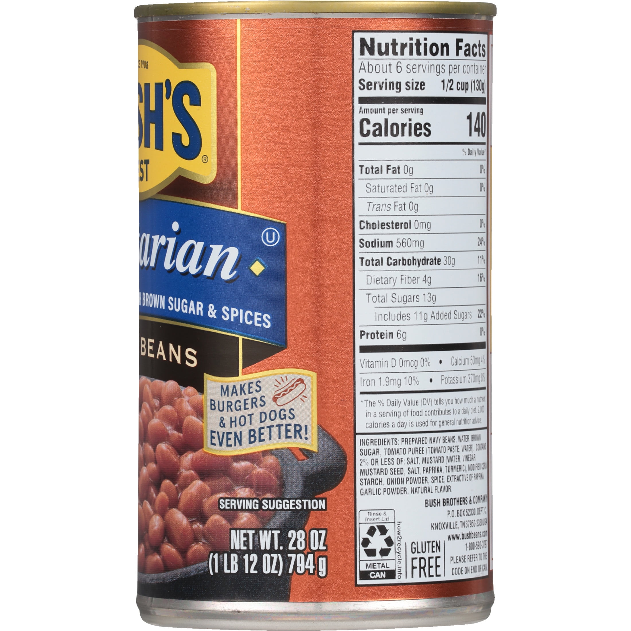 Bush's Vegetarian Baked Beans, Canned Beans, 28 oz