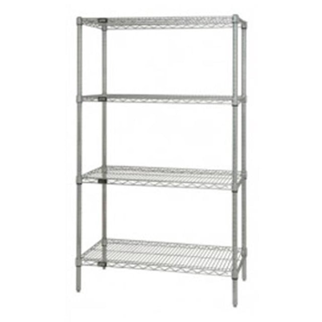 Quantum Storage WR74-2454S Stainless Steel 4 Shelf Wire Shelving Unit - 24 x 54 x 74 in.
