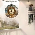 thumbnail image 4 of 3D Metal Hanging Wind Spinner with Vintage Clock Design Roman Numerals Ripple Pattern - Perfect for Yard and Garden Decor, 4 of 6