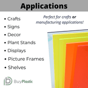 BuyPlastic L-111 Green Transparent Fluorescent Colored Acrylic Plexiglass Sheet , Choose Size and Thickness, 1/4 x 24 x 24, Plastic Plexi Glass for Crafts, Art, and More