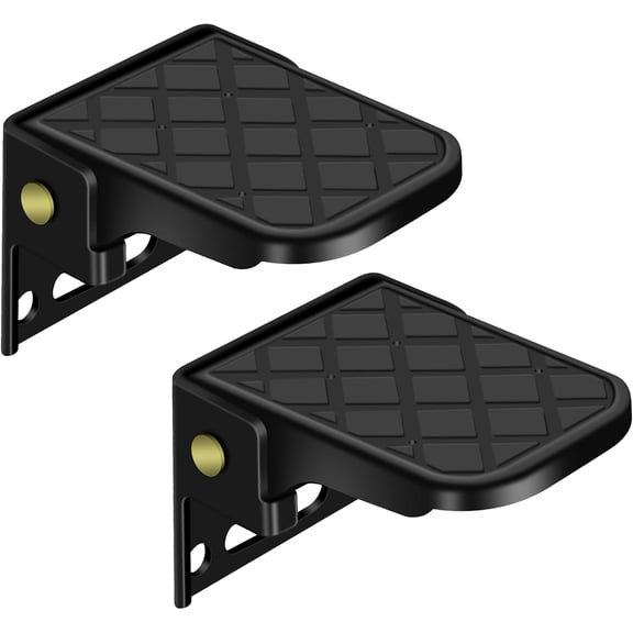 Folding Truck Bed Step,Camper Steps Folding, RV Steps, Trailer Folding Sateps, Tailgate Ladder for RV, Campers, Dump/Fatbed/Boat Trailer, Safety & Anti-Slip (2 Pack, Black)