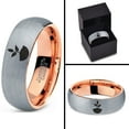 thumbnail image 4 of Tungsten Growing Planting Nature Plant Band Ring 7mm Men Women Comfort Fit 18k Rose Gold Dome Brushed Gray Polished, 4 of 4