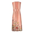thumbnail image 5 of Robe de Plage, Robes d'Été pour Femmes, Robe d'Été Décontractée Sans Manches à Col en V Boho à Taille Rétro Imprimée, 5 of 5