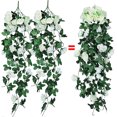 thumbnail image 3 of FIDAC 2 Packs Artificial Flowers, 3.12ft White Rose Vines Fake Plants Hanging Floral Vine for Garden Home Decor, 3 of 10
