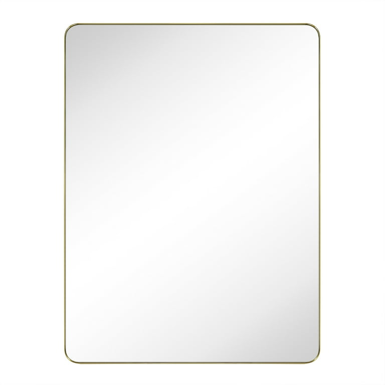 30 in. W x 40 in. H Rectangular Metal Framed Wall Bathroom Vanity Mirror in Black 30 in. W x 40 in. H Rectangular Metal Framed Wall Bathroom Vanity Mirror in Black