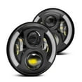 thumbnail image 2 of Anself /24V Motorcycle LED Headlight Round Retro Turn Signal Lamp 7 inches Headlight Replacement for Jeep Wrangler, 2 of 7