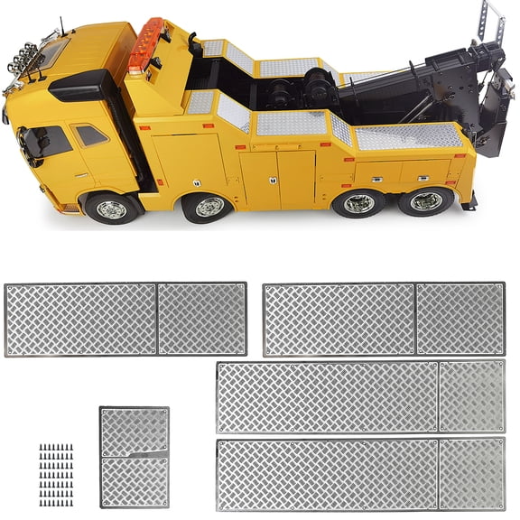RCLIONS Anti-skid Plate Decorative Strips for Tamiya 1/14 FH16 GLOBETROTTER RC Tow Truck Heavy Rescue Upgrade Parts