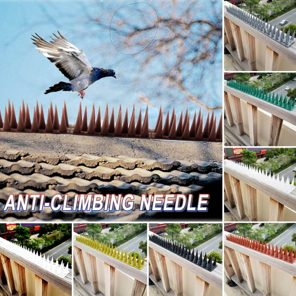 Nsxcdh Bird Deterrent Spikes Plastic Fence Railing Roof Pigeon Squirrel Cat Raccoon Humane Barrier Weather Resistant Cut to Fit Easy install