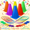 thumbnail image 3 of Juego 3 en 1 para carnaval, conos de plástico blando, bolsas de frijoles, juegos de lanzamiento de aros para fiestas de cumpleaños infantiles Xtellar multicolor, 3 of 3