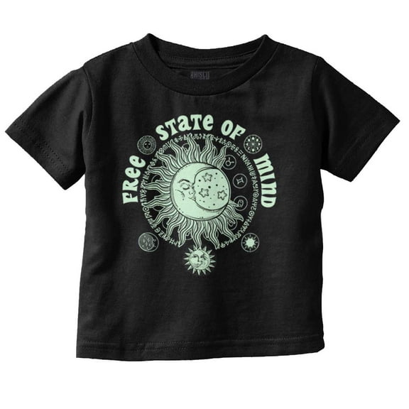 Free State of Mind Celestial Sun Moon Toddler Boy Girl T Shirt Infant Toddler Brisco Brands 6M