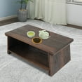 thumbnail image 4 of Rectangular Antique Japanese Tatami Table Folding Meditation Table Floor Tea Table Brown 7.9" Height for Homes, 4 of 17