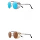 thumbnail image 1 of 2x gafas de sol redondas Steampunk con bloqueo para mujeres y hombres azul+marrón, 1 of 9