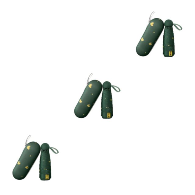 Billuyoard Sombrilla con forma de cápsula Love, cómoda para llevar, sombrilla eficiente con bloqueo , protección solar, Love Blackih Green 8 Type1 NO1