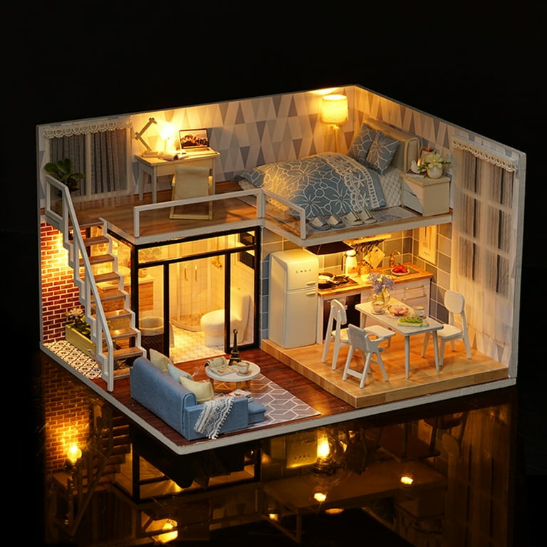 Diy miniature loft sale dollhouse