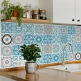 thumbnail image 3 of Mi Alma Blue Floral Peel & Stick Tiles - Vinyl Backsplash 8x8, 3 of 11