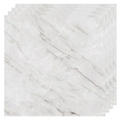 36 Sheet Vinyl Flooring 12x12 Peel and Stick Floor Tile 1.5mm Thick White Marble Vinyl Floor Tiles Waterproof Self Adhesive Floor Tiles Sticky Laminate Flooring for Bathroom Kitchen Basement