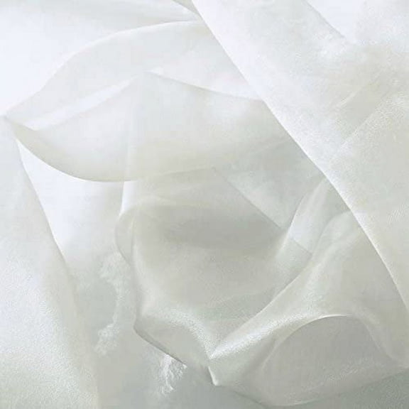 DECORATIVE SILK INC. Sparkle Crystal Sheer Organza Fabric Shiny 60" inch wide by the yard (Silver)