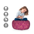 thumbnail image 2 of Botanical Storage Toy Bag Chair, Pastel Branches Exotic Toned Mother Nature Bushes Leafage Foliage Pattern, Stuffed Animal Organizer Washable Bag, Large Size, Dark Magenta Amber, by Ambesonne, 2 of 3