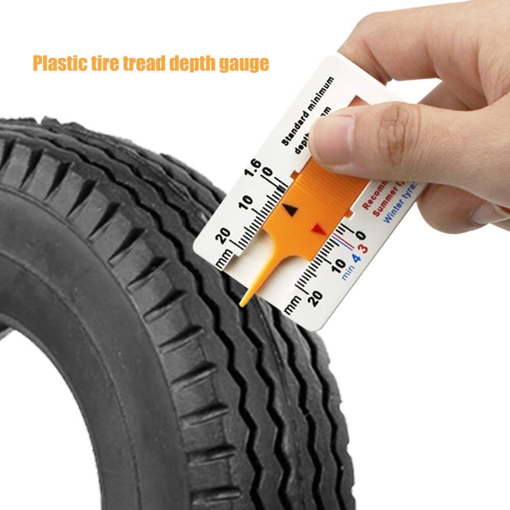 6 Pcs Tire Ruler Portable Tyre Tread Checker Adjustable Tread Depth Gauge for Car Truck Motorcycle 0-20mm 