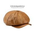 thumbnail image 2 of Jiibva Cowhide Leather Octagonal Hats British Berets Cap Vintage Newsie Hat Fashion Bakerboy Hat Retro Newsboy Hat for Men, 2 of 7