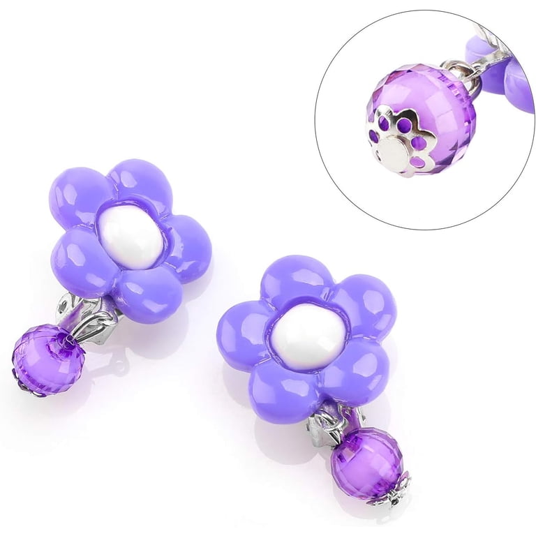 7Pairs Creative Lovely Acrylic Earrings Clip-On No Pierced Design For Children Girls Gift