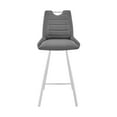 thumbnail image 6 of Arizona 30" Bar Height Bar Stool in Charcoal Faux Leather and Brushed Stainless Steel Finish, 6 of 10