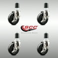 thumbnail image 2 of 4 Inch 316SS Hard Rubber Swivel 1-3/4 Inch Expanding Stem Caster Set Brake SCC, 2 of 2