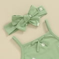 thumbnail image 5 of Bagilaanoe 3pcs Newborn Baby Girl Shorts Set Print Sleeveless Romper Tops + Ruffle Shorts + Headband 3M 6M 12M 18M Infant Casual Summer Clothes, 5 of 7