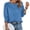 Blue, variant on Women's Casual 3/4 Sleeve Solid Color Simple Shirt Crew Neck Loose Summer Tops